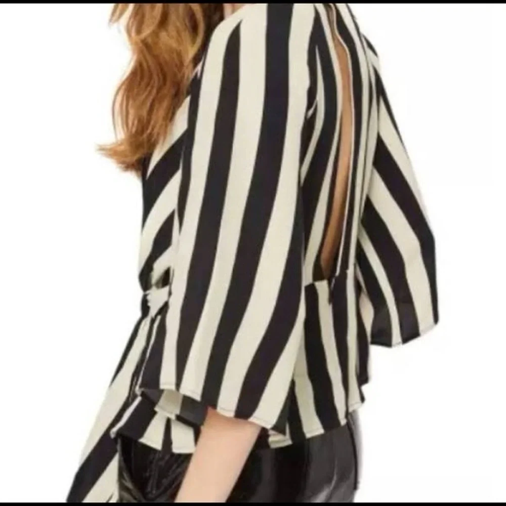 Topshop Black and White Striped Blouse - Picture 2 of 8